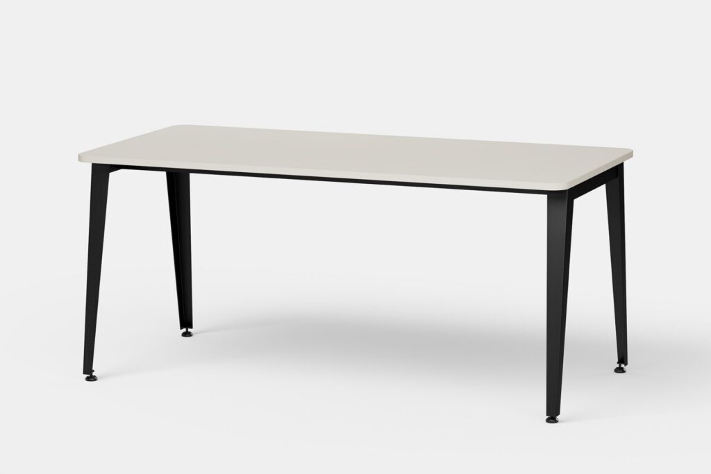 crate töölaud helehalli ja musta raamiga