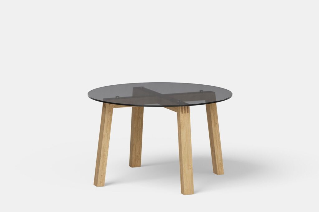 klaasiga ja naturaalsest tammest jalgadel frank diivanilaud