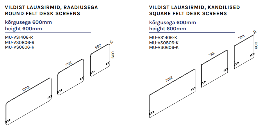 muteki sirmid mõõtmed